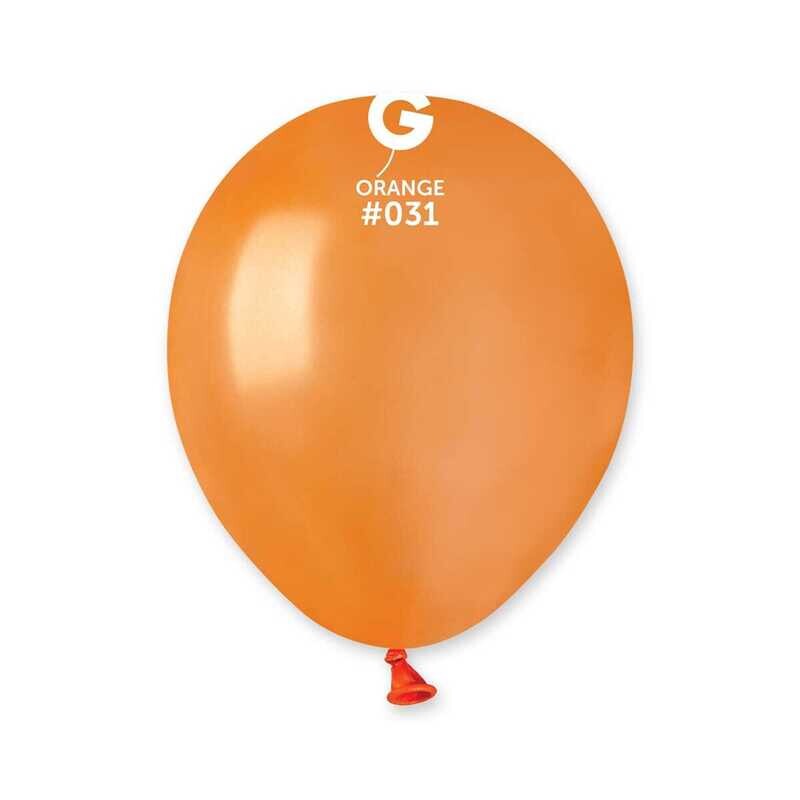 Gemar Latex Balloons Metal Orange #031 5in - 100 pieces