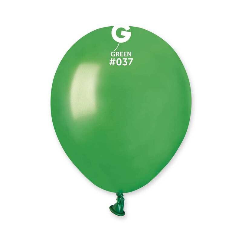 Gemar Latex Balloons Metal Green #037 5in - 100 pieces