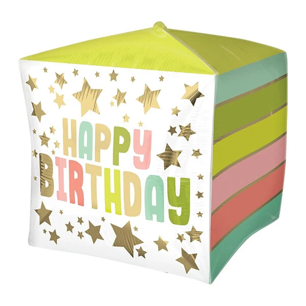 Colorful Triangles B'Day Cubez 15"