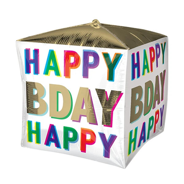 Happy Birthday Colors Cubez 15"