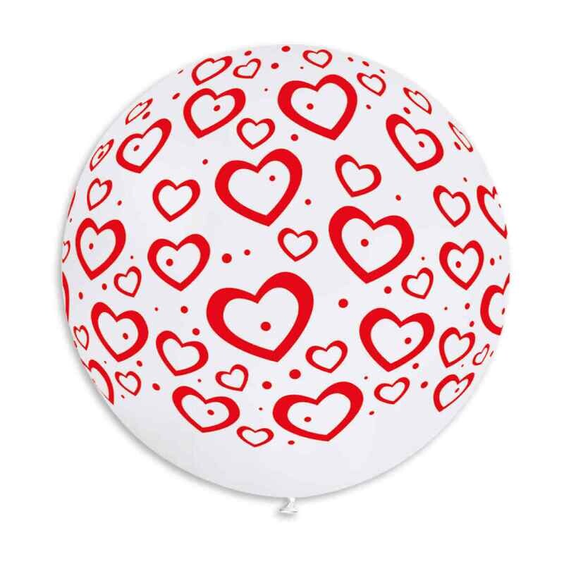 Gemar Latex Balloons Standard Printed Hearts & Dots - 31in 1 piece