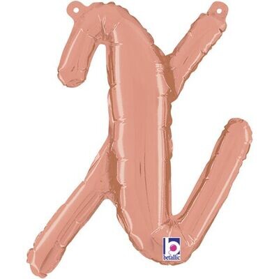 Script Letter "x" Rose Gold 14"