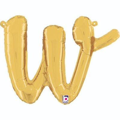 Script Letter "w" Gold 14"