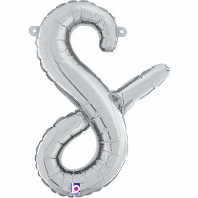 Script Letter "s" Silver 14"