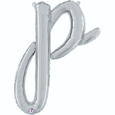 Script Letter "p" Silver 24"