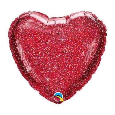 Red Glittergraphic Heart 18"