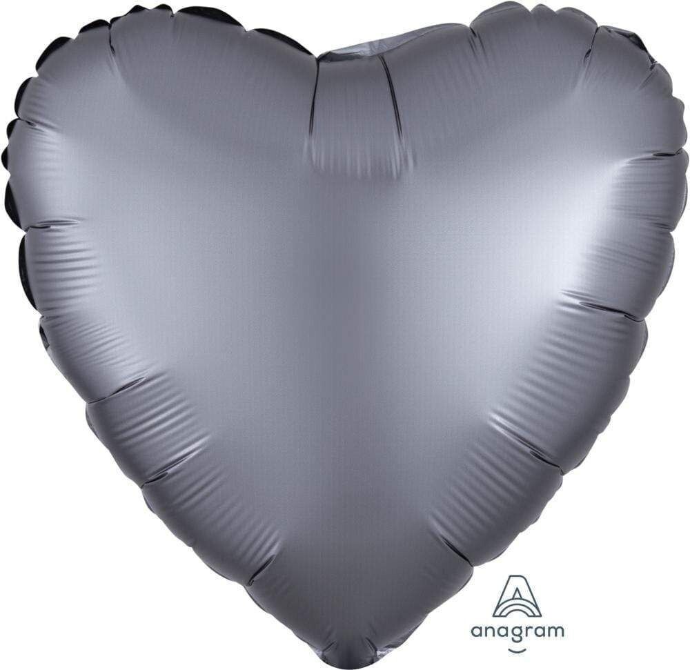 Satin Luxe Graphite Heart 18"