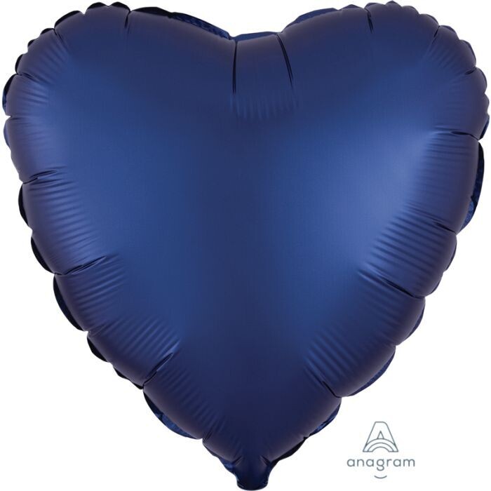 Satin Luxe Navy Heart 18"