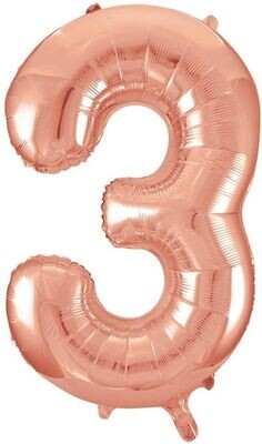 Number 3 Rose Gold 16"
