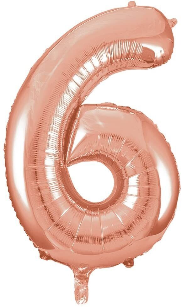 Number 6 Rose Gold 16"