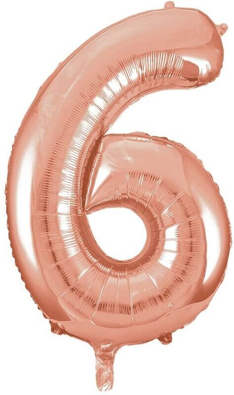 Number 6 Rose Gold 16"