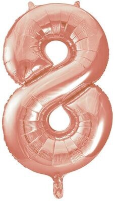 Number 8 Rose Gold 16"