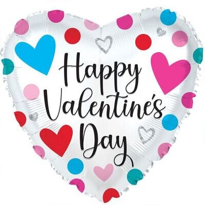 Valentine Hearts&Dots 18"