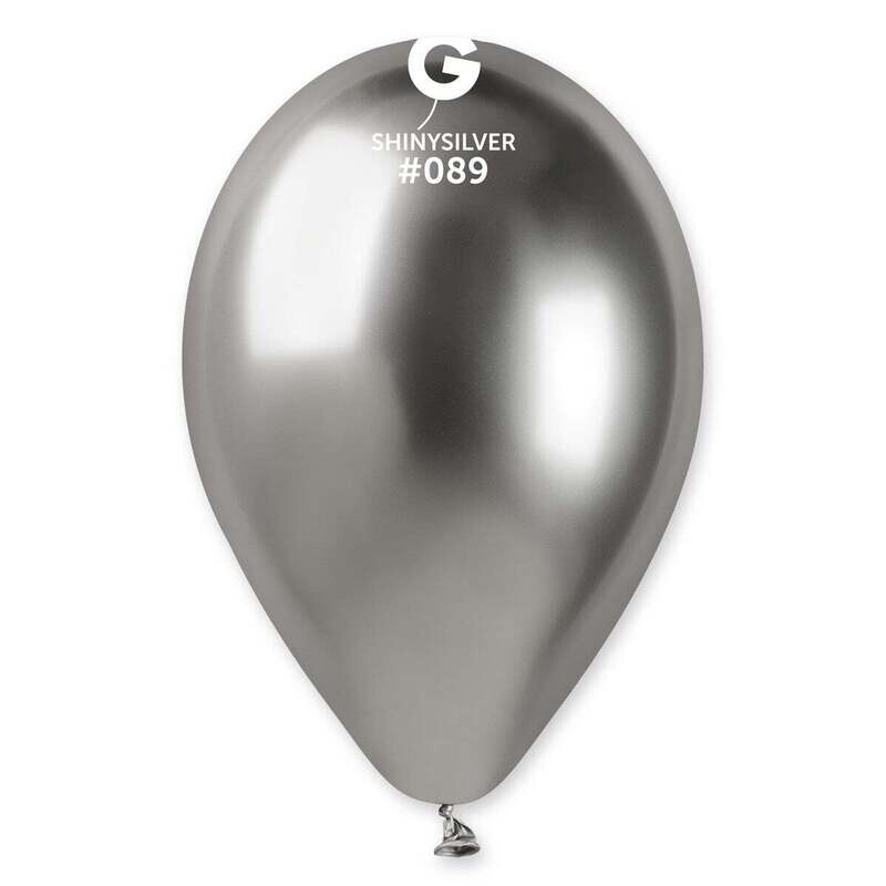 Gemar Latex Balloons Shiny Silver #089 13in - 25 pieces