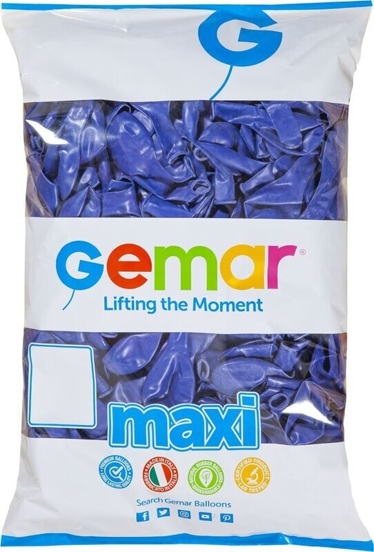 Gemar Latex Balloons Standard Blue #046 Maxi Bags 12in - 500 pieces