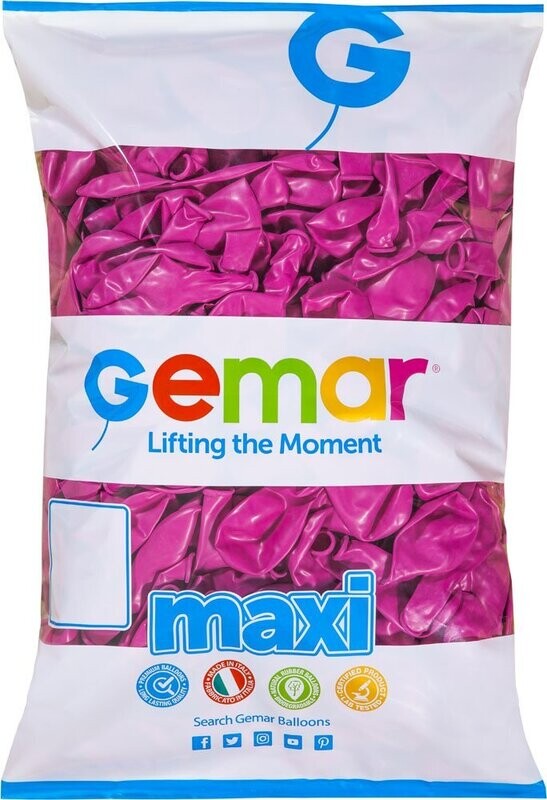 Gemar Latex Balloons Standard Fuchsia #007 Maxi Bags 12in - 500 pieces