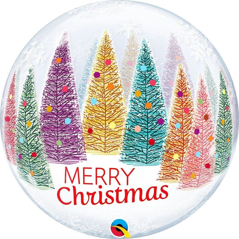 Christmas Trees & Snowflakes Bubble 22"