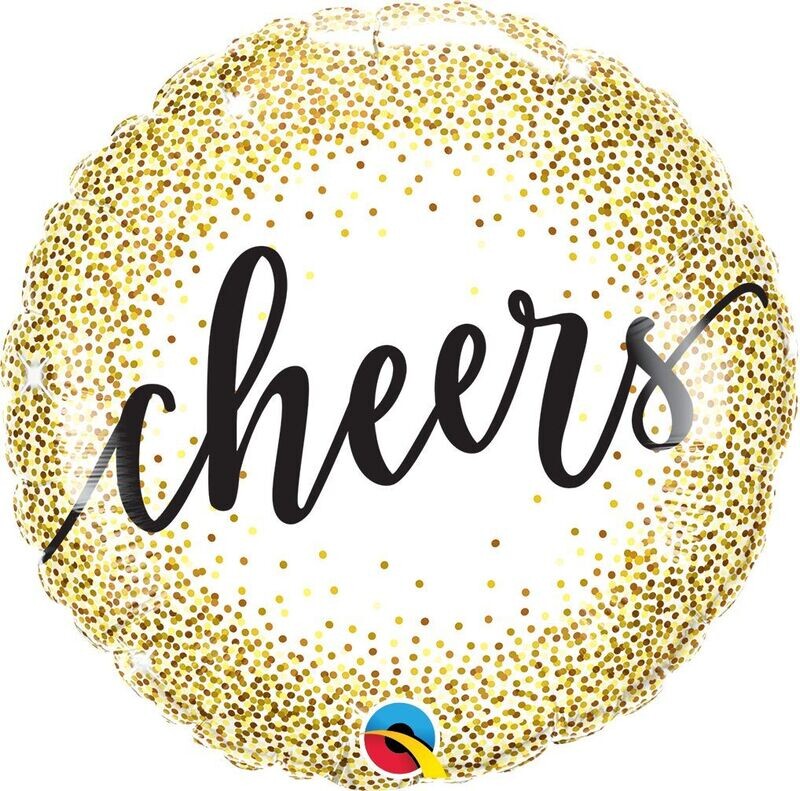 Cheers Gold Glitter 18"