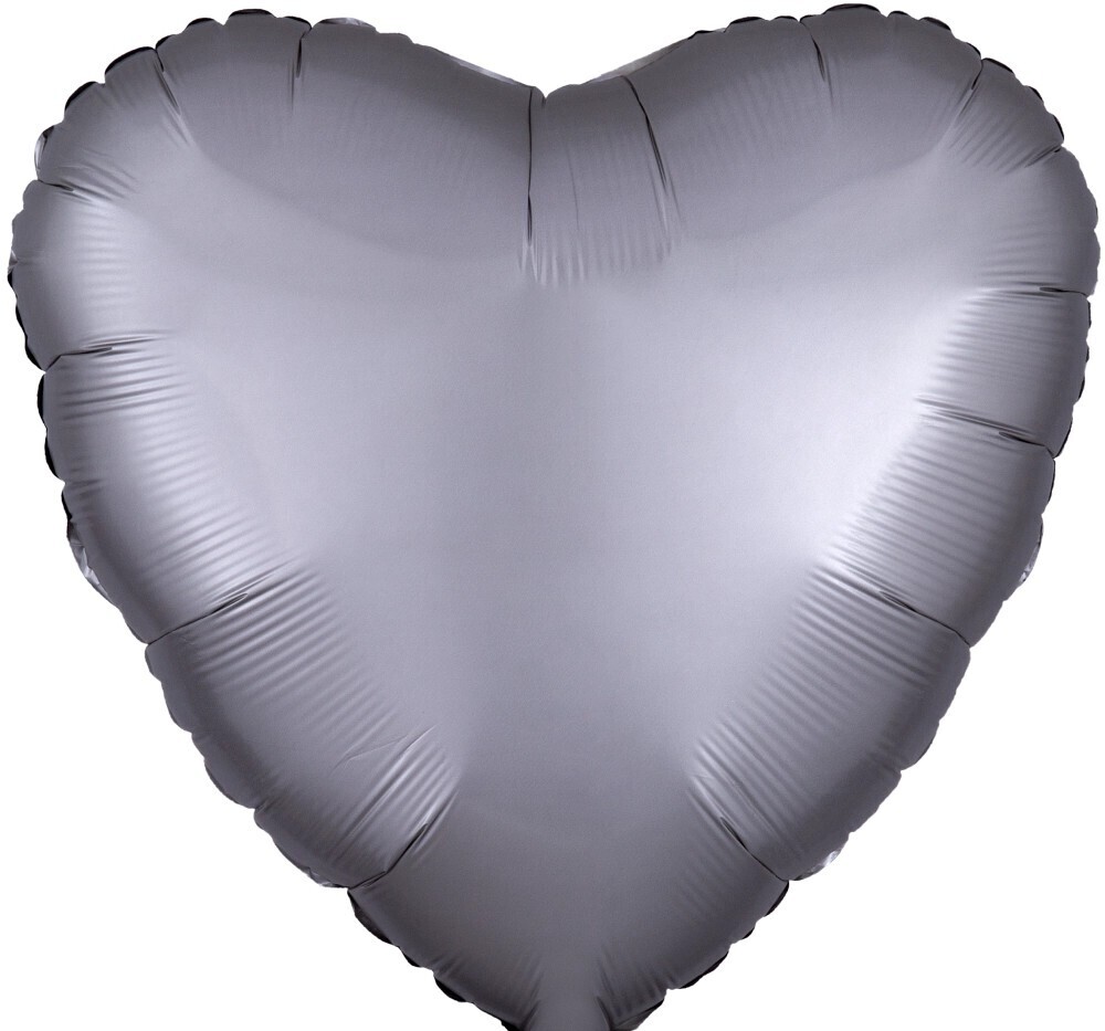 Satin Luxe Platinum Heart 18"