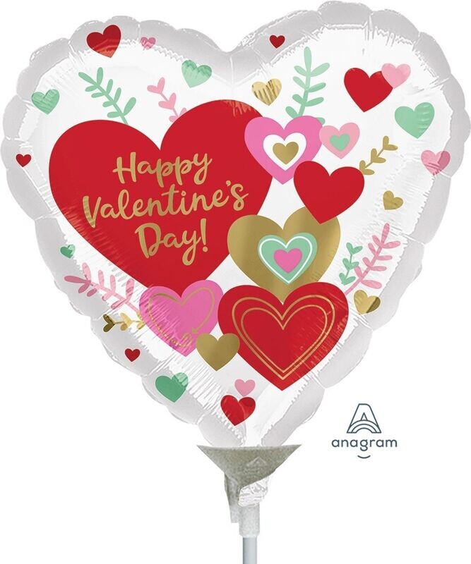 Valentine Hearts & Foliage 9"