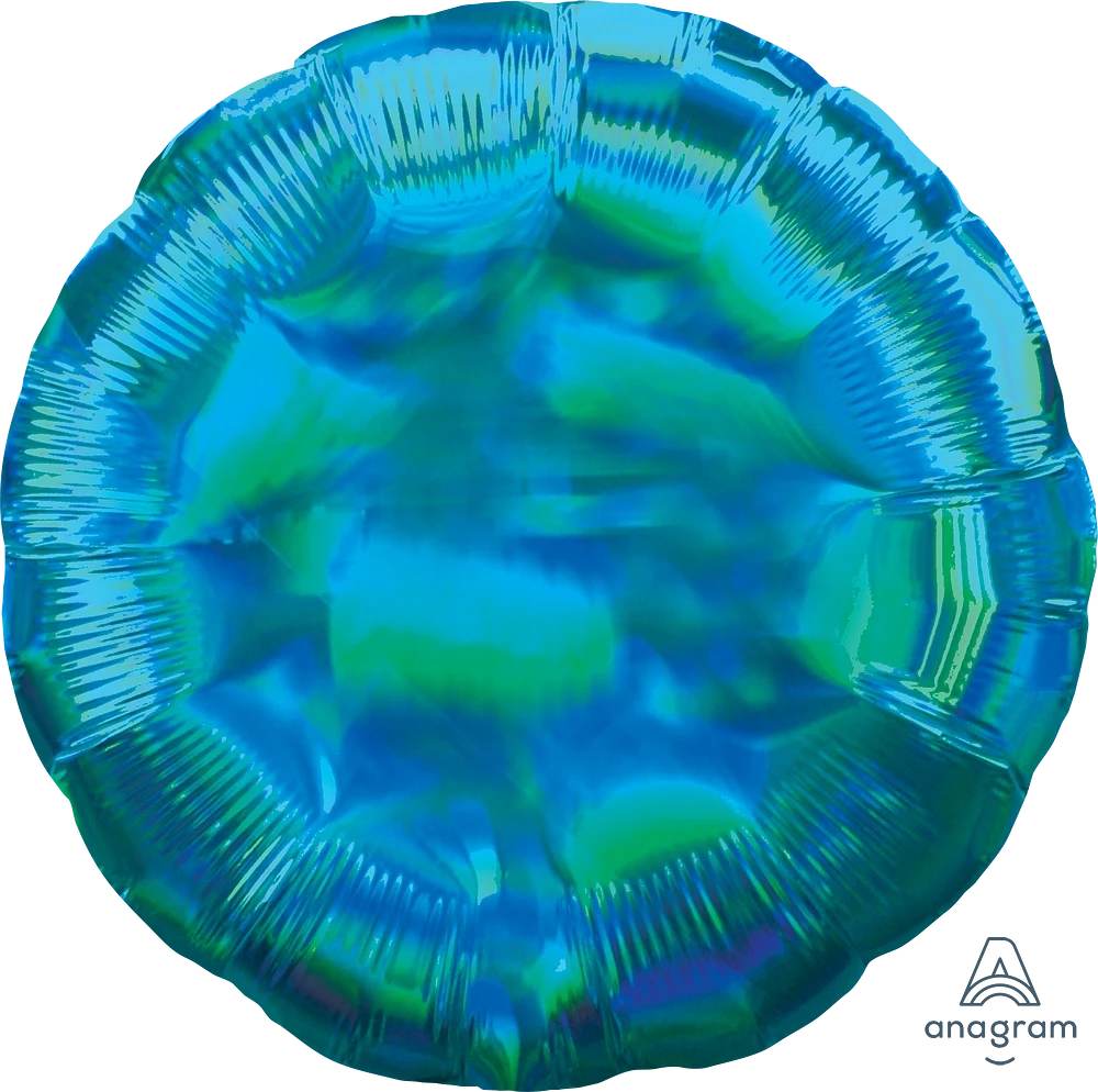 Iridescent Cyan Round 18"