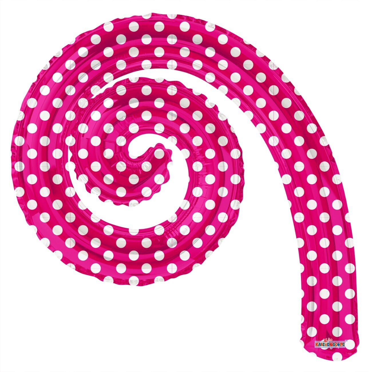 Kurly Spiral Hot Pink Dots 14"