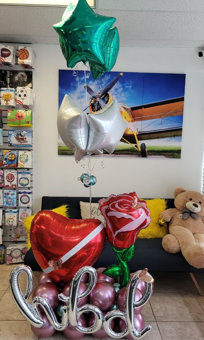 Balloons bouquet hearts