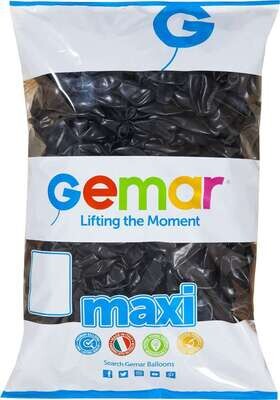 Gemar Latex Balloons Standard Black #014 Maxi Bags 12in - 250 pieces