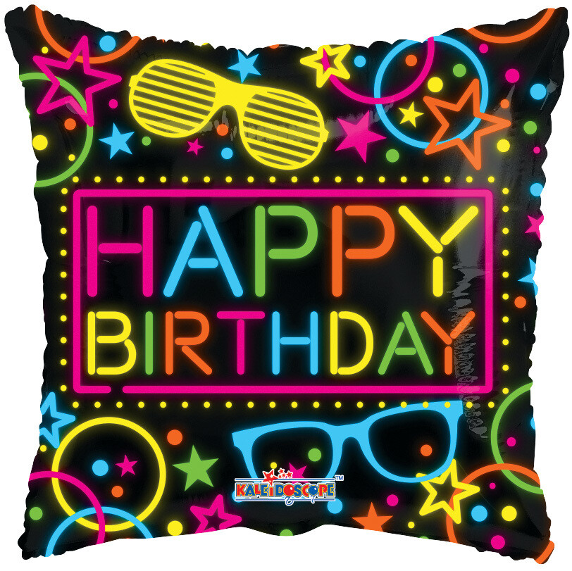 Cool Neon Birthday 18"