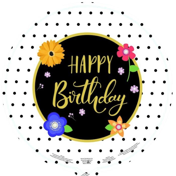 Birthday Floral & Dots 18"