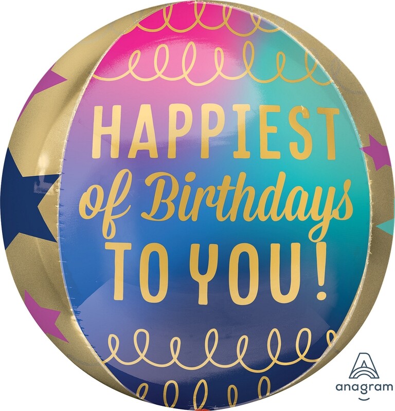 Happiest Birthday Orbz 16"