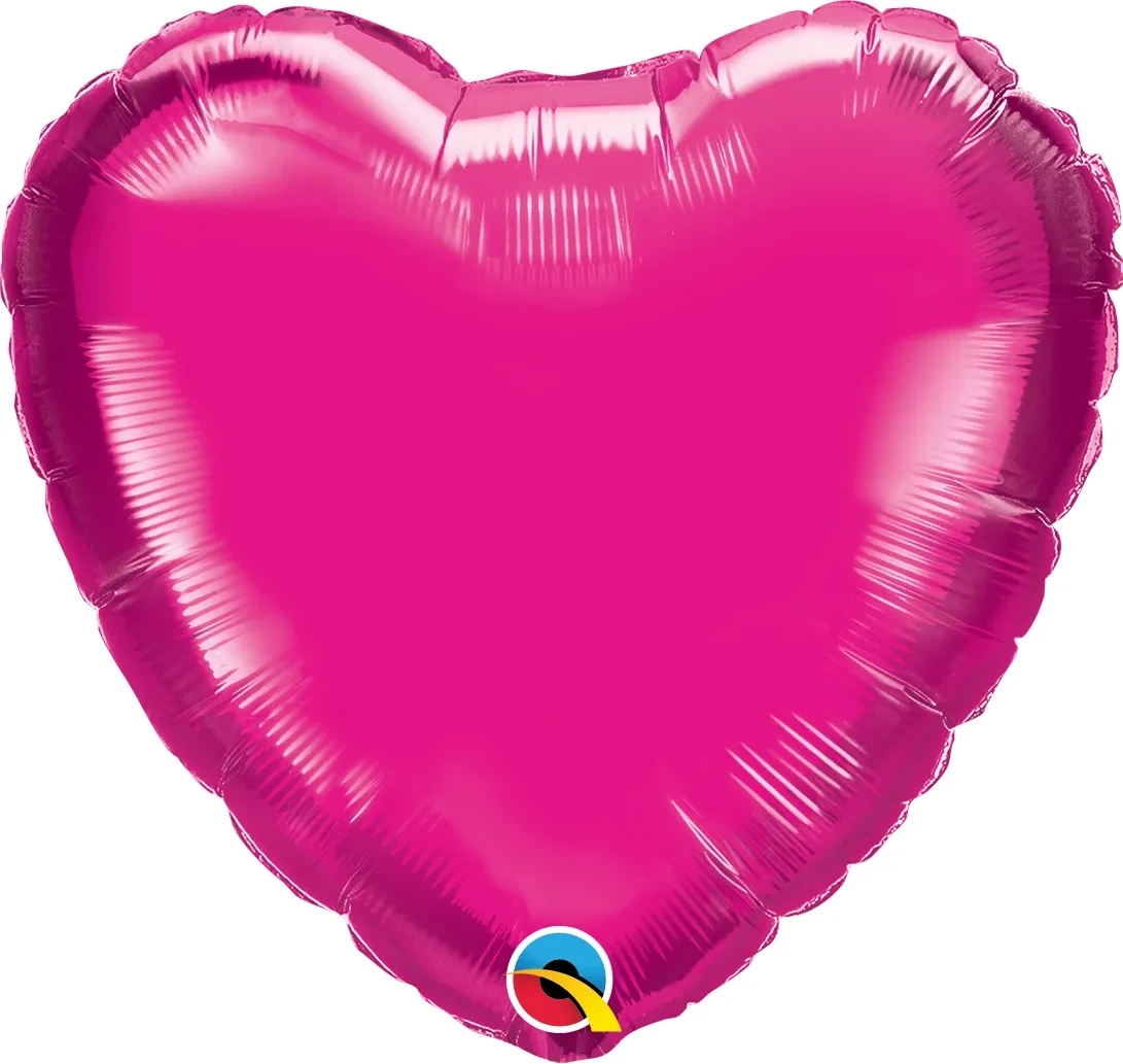 Magenta Heart 18", How do you want the balloon?: Deflated