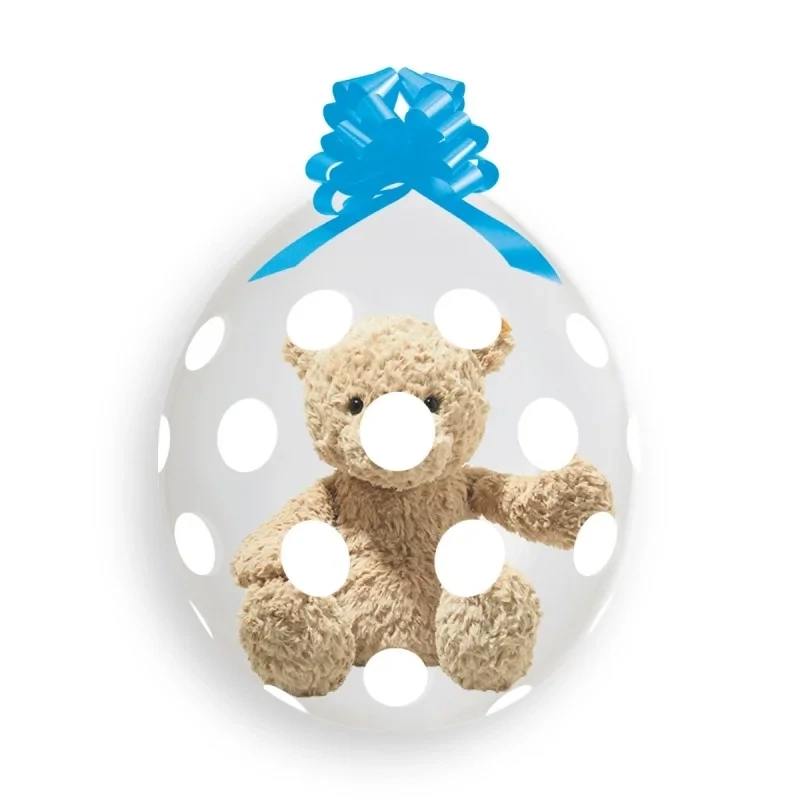 Gemar Latex Balloons Crystal Printed Stuffing Clear Polka Dots White #157 18in - 25 pieces