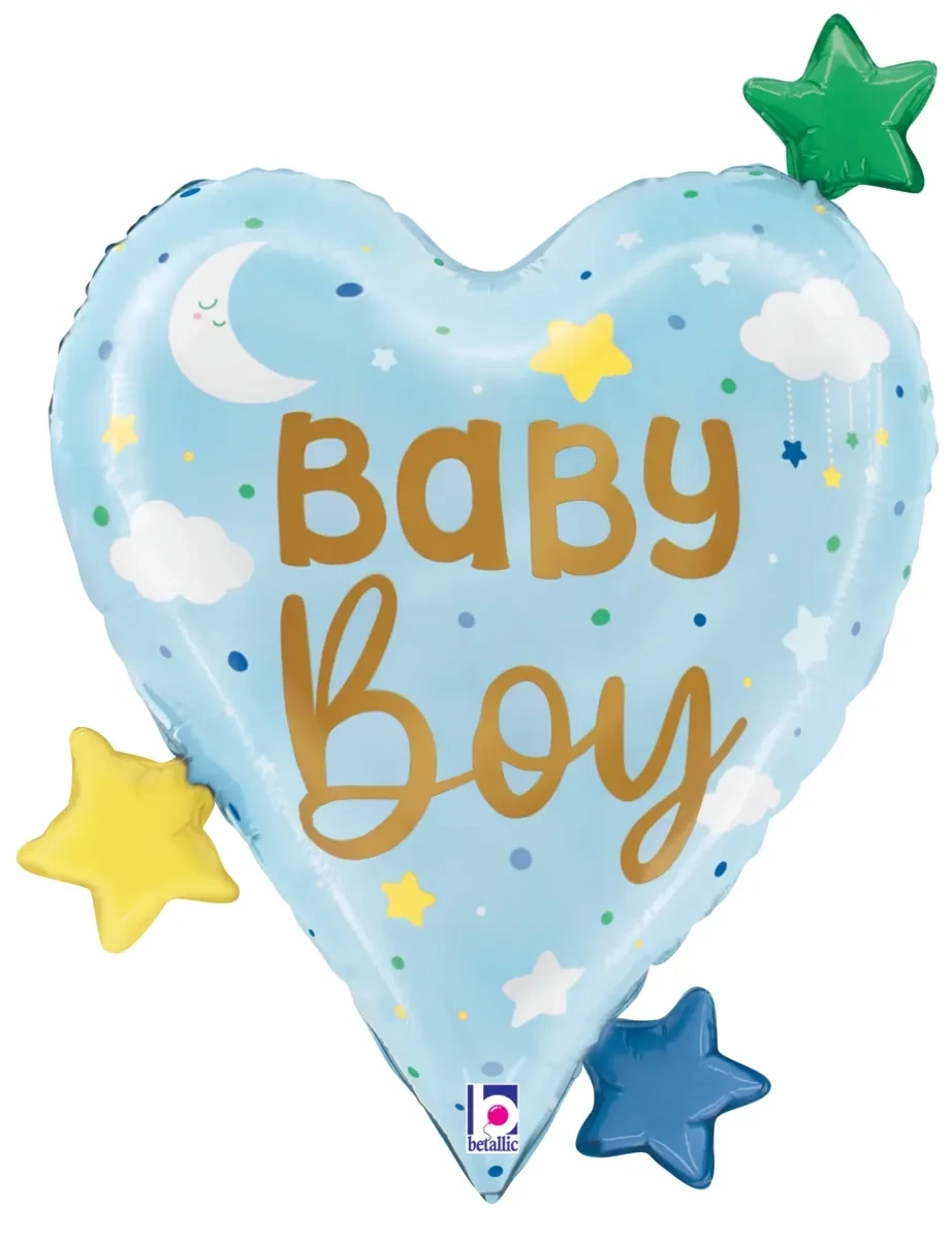 Baby Boy Heart Stars 25"