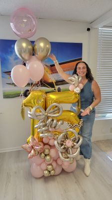 Shiny Number Balloon Bouquet