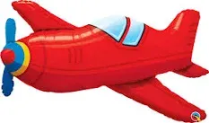 red airplane balloons 14"