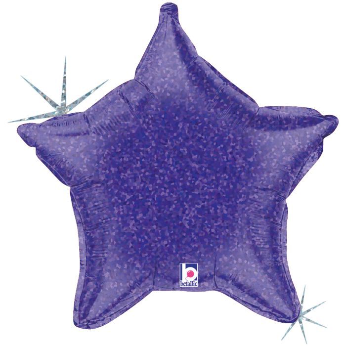 Purple Holographic Star 21"