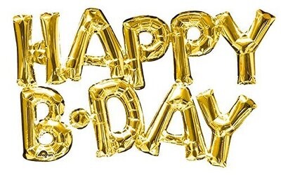 Happy B'Day in Gold 30"