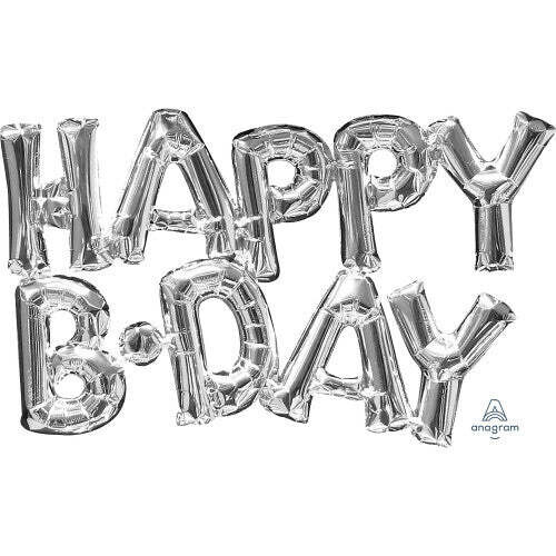 Happy B'Day in Silver 30"