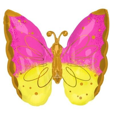 Pink & Yellow Butterfly  25"