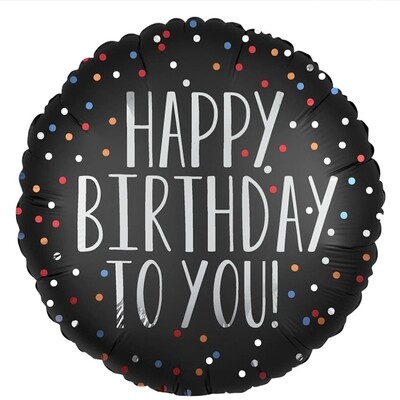 Happy Birthday to you satin dots 18"