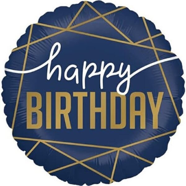 Navy & Gold B'day 18"