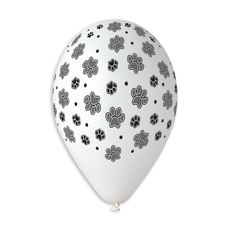 Gemar Latex Balloons Crystal Printed Dog Paws #636 12in - 50 pieces