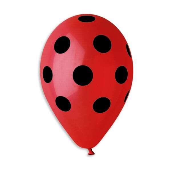 Gemar Latex Balloons Standard Printed Red/Black #045 12in - 50 pieces