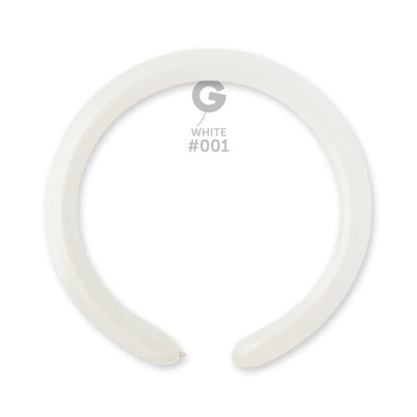 Gemar Latex Balloons Standard White #001 2in - 50 pieces