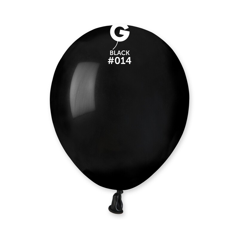 Gemar Latex Balloons Standard Black #014 Black 5in - 100 pieces