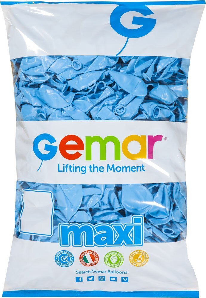 Gemar Latex Balloons Standard Baby Blue #072 Maxi Bags 12in - 250 pieces