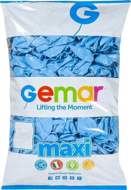 Gemar Latex Balloons Standard Baby Blue #072 Maxi Bags 12in - 250 pieces