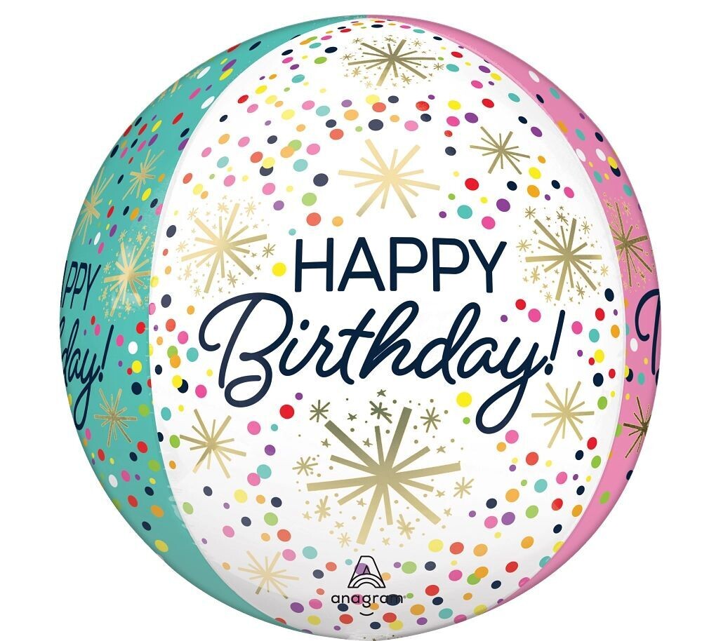 Confetti & Sprinkles Birthday Orbz 16"