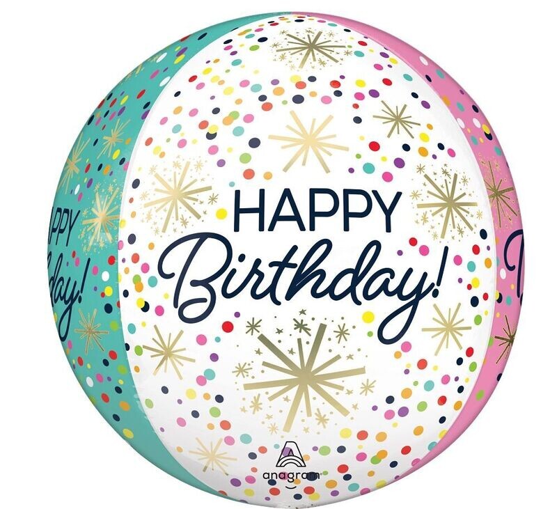 Confetti & Sprinkles Birthday Orbz 16"